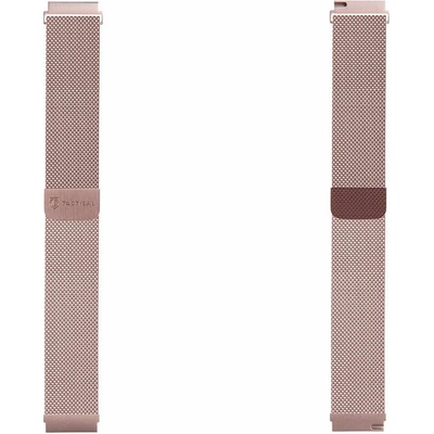 Tactical Стоманена, неръждаема каишка за Samsung Galaxy Watch, Huawei Watch, Xiaomi, Garmin и други часовници с 20мм захват - Tactical 634 Milanese Loop Magnetic Stainless Steel Band 20mm (розово злато) (2452349)