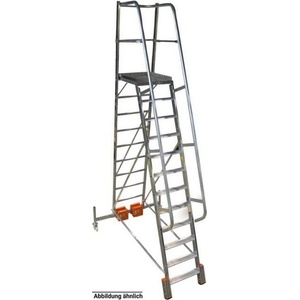 KRAUSE Сгъваема едностранна платформена стълба Krause, Vario Compact, 12 стъпала, основа 1440 м (10833174) (10833174)