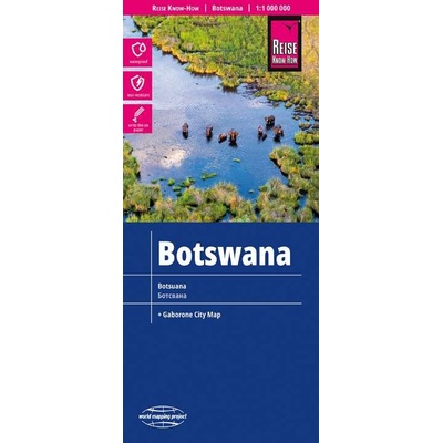 mapa Botswana 1:1 mil. + plán Gaborone, voděodolná