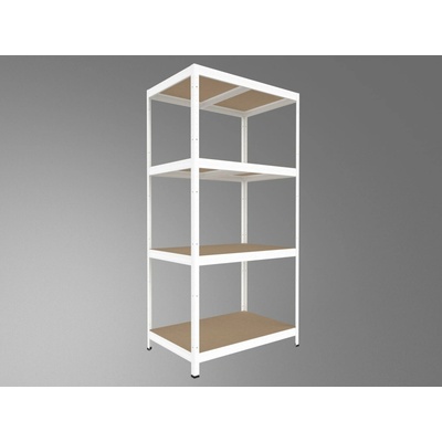 Biedrax Regál do domácnosti 35 x 90 x 180 cm, biely, 4 police MDF, 200 kg na policu