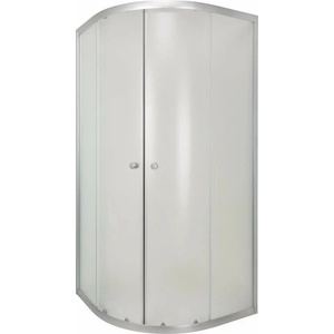 INVENA Vitoria полукръгла душ кабина с плъзгащи се врати 80x80 хром матово стъкло (AK-49-186-O)
