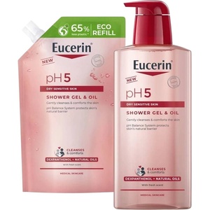 Eucerin pH5 Комплект - Душ гел с натурални масла и Еко пълнител, 2 х 400 ml