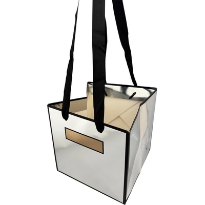Floristická taška FB312143-S 18x18x18cm 10 kusů v balení - stříbrná