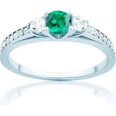 SAVICKI Пръстен Secret Garden: бяло злато, смарагд
