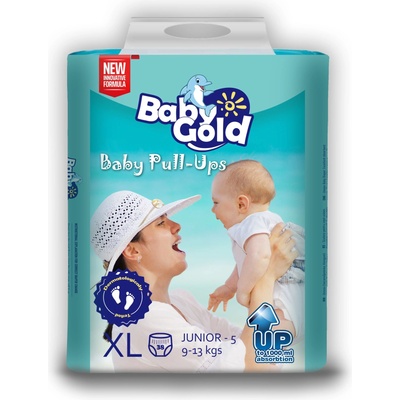 Baby Gold Бебешки златни гащички XL 12-25kg Junior 5 (38бр. ) (553098)