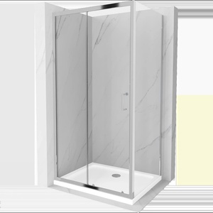 Mexen Apia плъзгаща душ кабина 140 x 90 см, прозрачна, хром + корито Flat (840-140-090-01-00-4010)