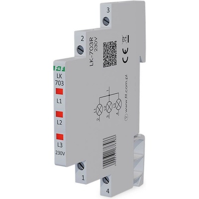 LK-703R/230V - Signálka, 3x červená LED, 3x 230V