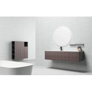 InterCeramic Мебел за баня ICP 1400-3D1016 - шкаф с двойно чекмедже и умивалник DuPont Corian (ICP 1400-3D1016)