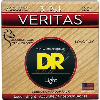 Image 1 of DR Strings VTA-12 Veritas 3-Pack Струни за акустична китара (VTA-12-3PK)