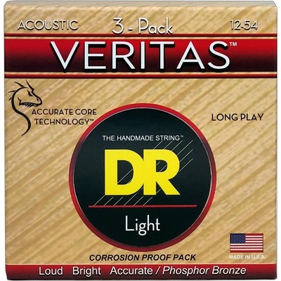 DR Strings VTA-12 Veritas 3-Pack Струни за акустична китара (VTA-12-3PK)