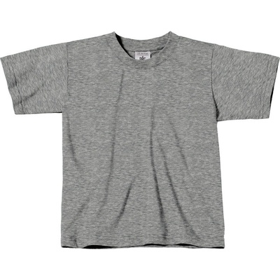 B&C dětské tričko Exact 150 kids t shirt tmavě šedý melír