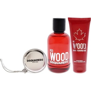 Dsquared2 Dsquared2 Red Wood комплект Тоалетна вода EDT за жени 100 мл + Shower Gel & Shampoo 2-in-1 100 мл + текстилен несесер