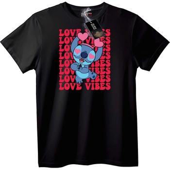 NOONEBRAND Тениска Stitch Любовни Вибрации - 5XL, Black