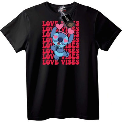 NOONEBRAND Тениска Stitch Любовни Вибрации - 5XL, Black