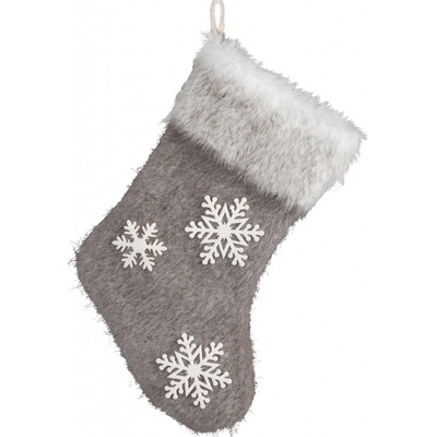 EUROFIRANY VIANOČNÁ PONOŽKA NA KRB SNOWFLAKE 22X45 CM SVETLOHNEDÁ