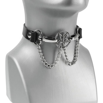 Image 1 of Leather & steel fashion Колие Pentagram - LSF9 17