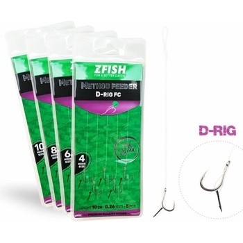 Zfish Náväzec Method Feeder D-Rig 10 cm 5 ks - veľkosť háčika 8