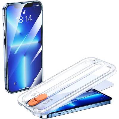 JOYROOM Easy Fit Tempered Glass Screen Protector - калено стъклено защитно покритие за iPhone 13 Pro Max (прозрачен) (2 броя)