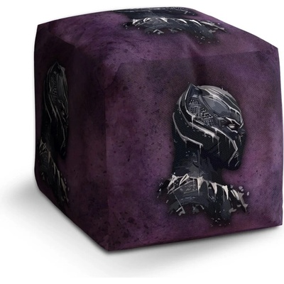 Sablio Taburet Cube BLACK PANTHER z profilu Fialový hmlistý: 40x40x40 cm
