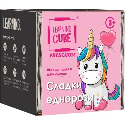 K-Toyz Настолна игра Learning Cubes: Сладки еднорози - Детска (LC-030)