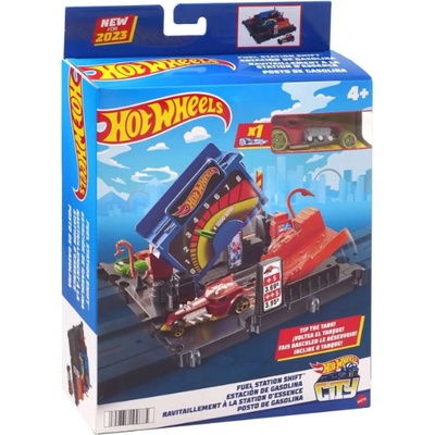 Mattel Hot Wheels City Fuel Station Shift Track Set