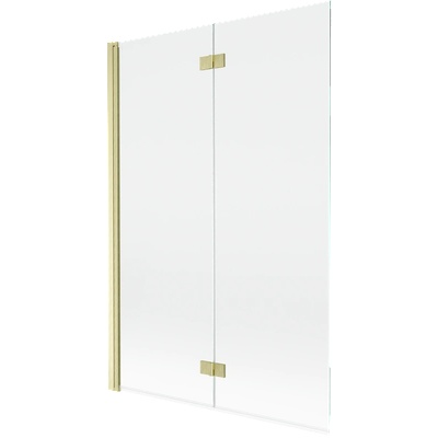 Mexen Mist параван за вана 2-крилен ляв 120 x 150 cm, прозрачен, златист четкан - 8A9-120-002-55-00-L (8A9-120-002-55-00-L)