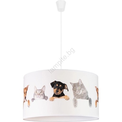 Duolla - Детски пендел PRINT M 1xE27/40W/230V Ø 35 см животни (DU80924)