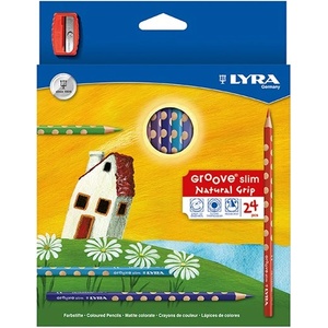 LYRA Цветни моливи LYRA Groove Slim триъгълни 24 броя + острилка 2821240 (2821240)