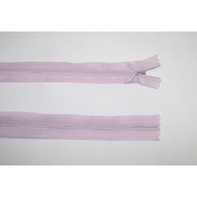 Zips krytý 3mm fialový nedeliteľný 40cm dederon