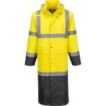 Portwest hi-vis contrast h446 / Светлоотразителен дъждобран, дължина 122 см - hv жълто/черно m (h446ybrm)
