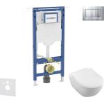 Geberit Duofix - Комплект от предстена инсталация, тоалетна чиния и седалка Villeroy Boch, бутони Sigma20, DirectFlush, SoftClose, CeramicPlus, матов хром/хром SANI11CK2101 (SANI11CK2101)