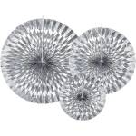 PartyDeco Декоративни розети, сребристи, 3 бр