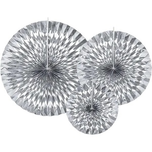 PartyDeco Декоративни розети, сребристи, 3 бр