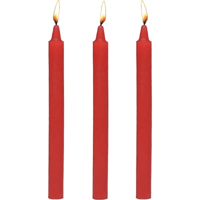 Master Series Fire Sticks Fetish Drip Candles Set of 3 Red