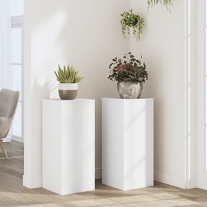 vidaXL Стойка за растения 2 бр. Бяло 30 x 30 x 70 см (852924)
