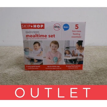 SKIPHOP Set jedálenský s om Easy-Feed Mealtime Set Teal Grey 6m+ 5 ks