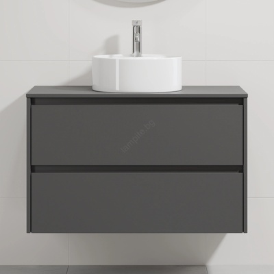 Bath Deluxe Шкаф за баня с мивка TRONDHEIM/VIKEDAL 90x57x46 cm антрацит/бял (SETBT0152A)
