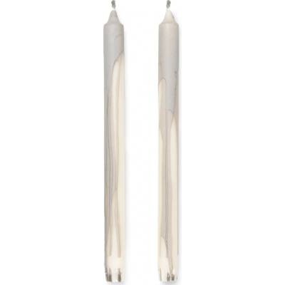 Ferm Living Svíčky Dryp set 2ks, Warm Grey - Ferm Living Vysoká svíčka Dryp Warm Grey – set 2 ks, béžová barva, vosk