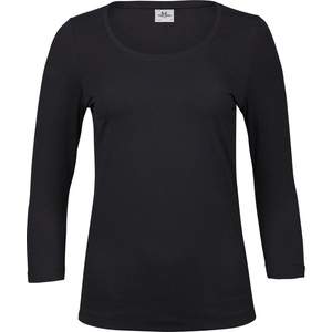 TEE JAYS tj460 / Дамска еластична тениска с 3/4 ръкав - черна xxl (18046000205)