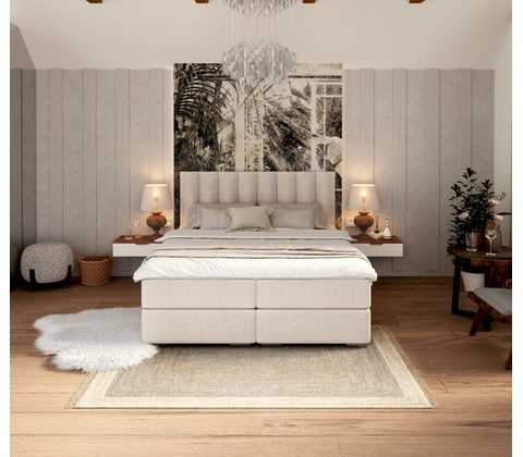 FDM Lincoln Boxspring krémová