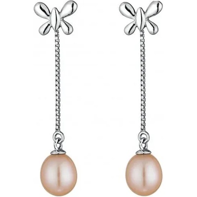 Swan Сребърни обици със сладководни розови перли CAA039P Swan