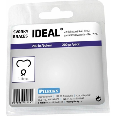 Šroubek s.r.o. Svorky IDEAL poplastované (Zn + PVC), balení 200 ks, antracit