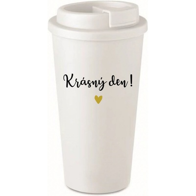 Giftela KRÁSNÝ DEN! bílý termohrnek 475 ml