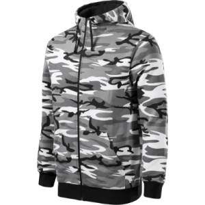 MALFINI Camo Камуфлажен суичър с цип, сив, 300 г/м2 (C19321)
