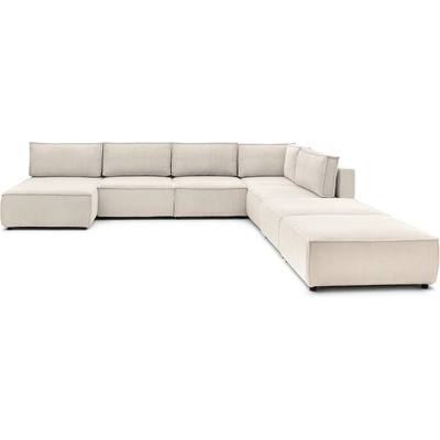 Bobochic Кремав променлив велурен U-образен ъглов диван Nihad modular - Bobochic Paris (101216)