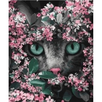 Norimpex - Puzzle Diamant painting: Kitten in flowers 30x40cm - 1 - 39 piese
