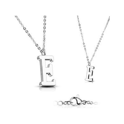 Šperky4U Ocelový řetízek s přívěškem iniciála OPD0096-E