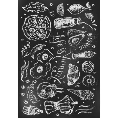 Vitaus Черен килим подходящ за пране 50x80 cm Life Is Yummy - Vitaus (KRN-6362-50x80)