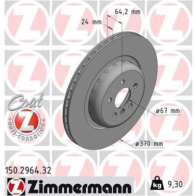 Brzdový kotúč (cena za 1ks) ZIMMERMANN 150.2964.32