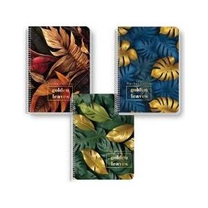Black and White Тетрадка със спирала Gold Leaves А4 80л на редове